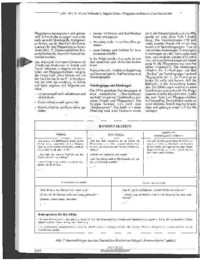 Vorschauseite 6: Pflegegeschichten machen Geschichte Einstieg in einen Entwicklungsprozess in Schule und Spital