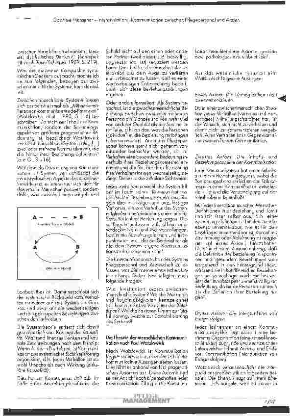 Vorschauseite 2: Intensivstation: Kommunikation zwischen Pflegepersonal und Ärzten Eine exemplarische Analyse aus systemischer Sicht