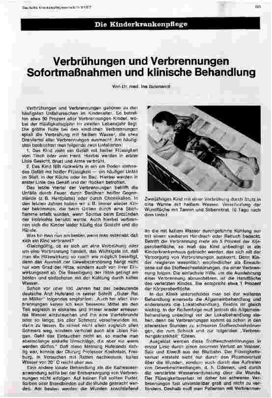 Vorschauseite 1: Verbrühungen und Verbrennungen - Sofortmaßnahmen und klinische Behandlung