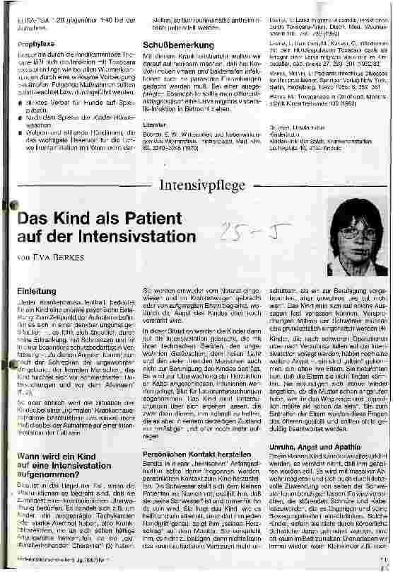 Vorschauseite 1: Das Kind als Patient auf der Intensivstation