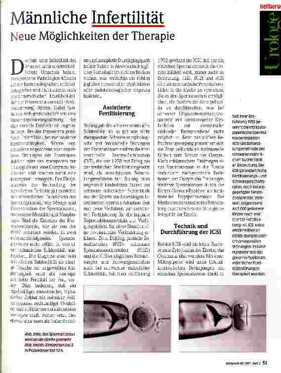 Vorschauseite 1: Männliche Infertilität Neue Möglichkeiten der Therapie