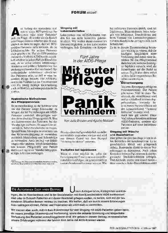 Vorschauseite 2: Forum aktuell AIDS