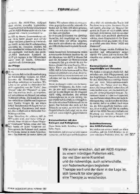Vorschauseite 3: Forum aktuell AIDS