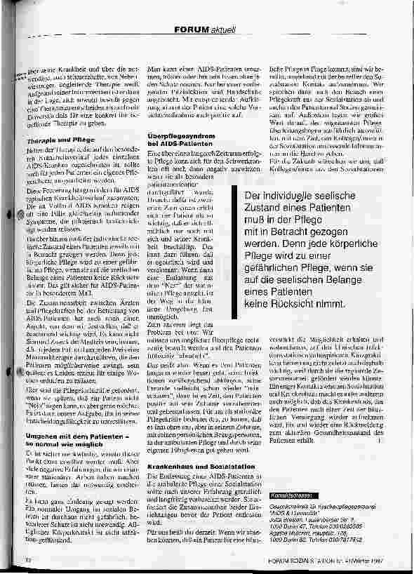 Vorschauseite 5: Forum aktuell AIDS