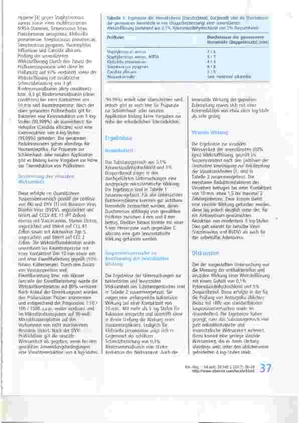 Vorschauseite 2: Zur Wirksamkeit der Kombination von Xylometazolinhydrochlorid und Dexpanthenol gegen Bakterien, Hefen und Viren