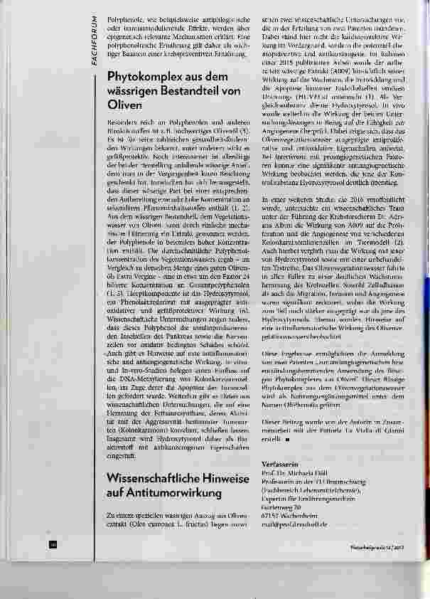 Vorschauseite 2: Olivenvegetationswasser Phytokomplex mit antikanzerogenem Potenzial 5