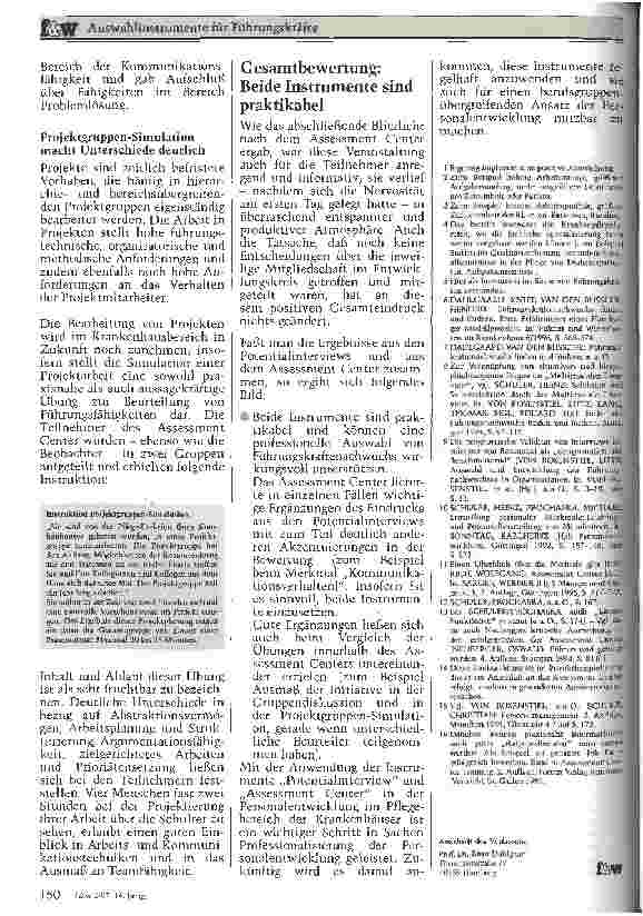Vorschauseite 6: Auswahlinstrumente für Führungskräfte Potentialinterview und Assessment Center bei der Personalentwicklung im Pflegebereich