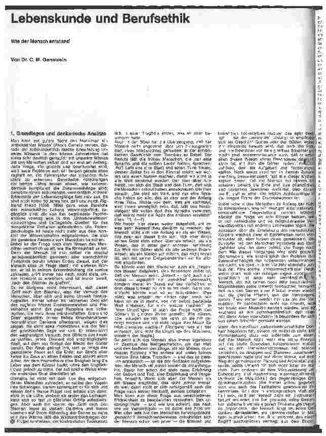 Vorschauseite 1: Lebenskunde und Berufsethik Wie der Mensch entstand