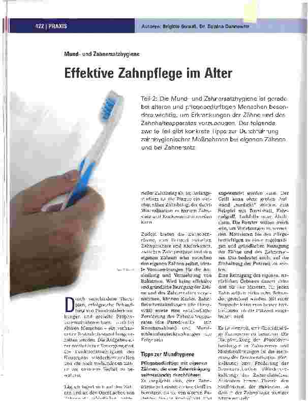 Vorschauseite 1: Effektive Zahnpflege im Alter