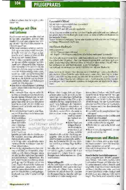 Vorschauseite 2: Tips für einen Verwöhn-Tag Serie Selbstpflege für Pflegende