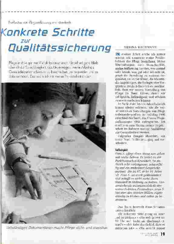 Vorschauseite 1: Konkrete Schritte zur Qualitätssicherung Erarbeiten von Pflegeauffassung und -standards