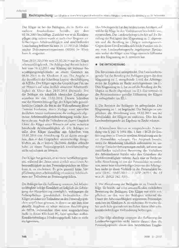 Vorschauseite 2: Zur Teilnahme an einem Personalgesprächwährend der ArbeitsunfähigkeitEntfernung der Abmahnung aus der Personalakte