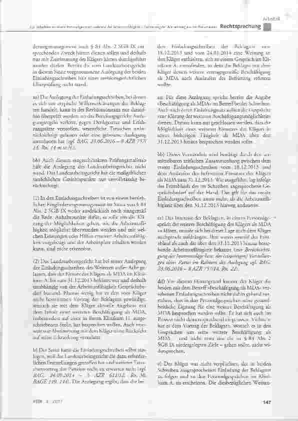 Vorschauseite 3: Zur Teilnahme an einem Personalgesprächwährend der ArbeitsunfähigkeitEntfernung der Abmahnung aus der Personalakte