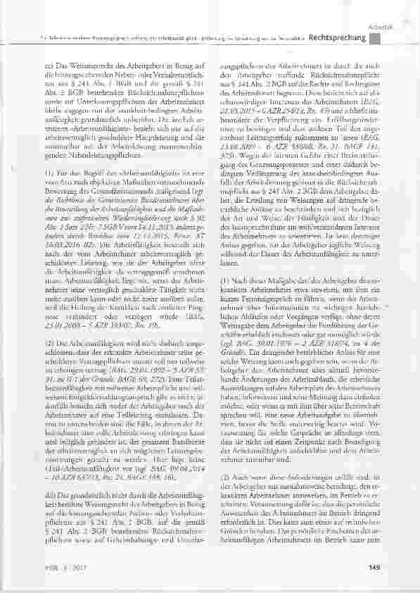 Vorschauseite 5: Zur Teilnahme an einem Personalgesprächwährend der ArbeitsunfähigkeitEntfernung der Abmahnung aus der Personalakte