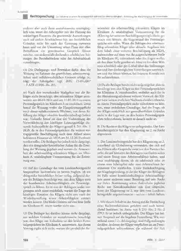 Vorschauseite 6: Zur Teilnahme an einem Personalgesprächwährend der ArbeitsunfähigkeitEntfernung der Abmahnung aus der Personalakte