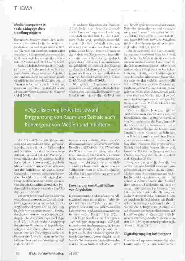 Vorschauseite 2: Mediatisierung und Soziale Arbeit Notwendigkeit einer medienbezogenen Professionalisierung