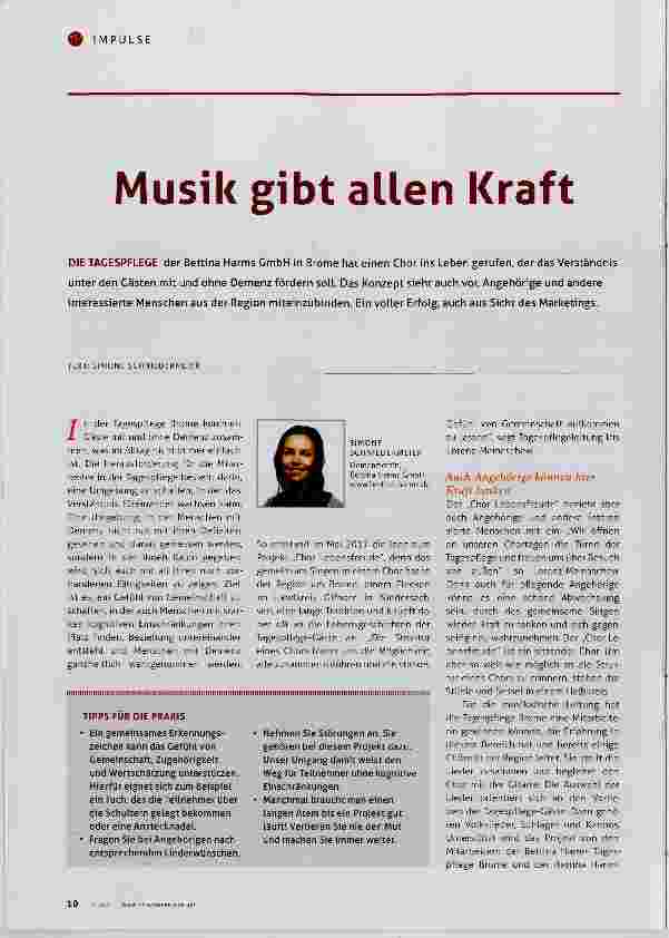 Vorschauseite 1: Musik gibt allen Kraft