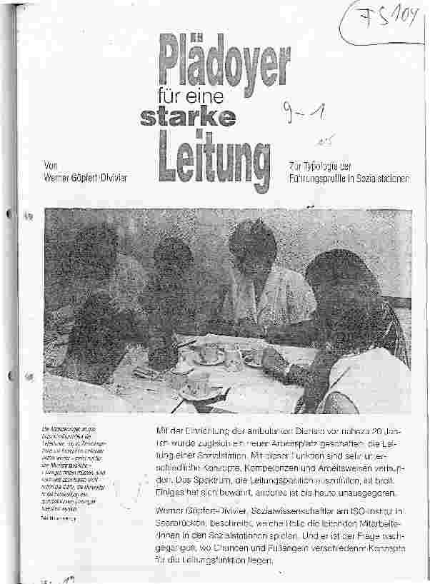 Vorschauseite 1: Plädoyer für eine starke Leitung