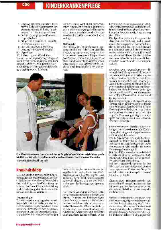 Vorschauseite 2: Die Vielzahl der Krankheitsbilder stellt hohe Anforderungen an die Pflege Kinderorthopädie im Stuttgarter Olgahospital