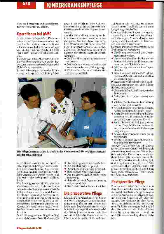 Vorschauseite 4: Die Vielzahl der Krankheitsbilder stellt hohe Anforderungen an die Pflege Kinderorthopädie im Stuttgarter Olgahospital