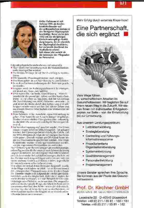 Vorschauseite 5: Die Vielzahl der Krankheitsbilder stellt hohe Anforderungen an die Pflege Kinderorthopädie im Stuttgarter Olgahospital