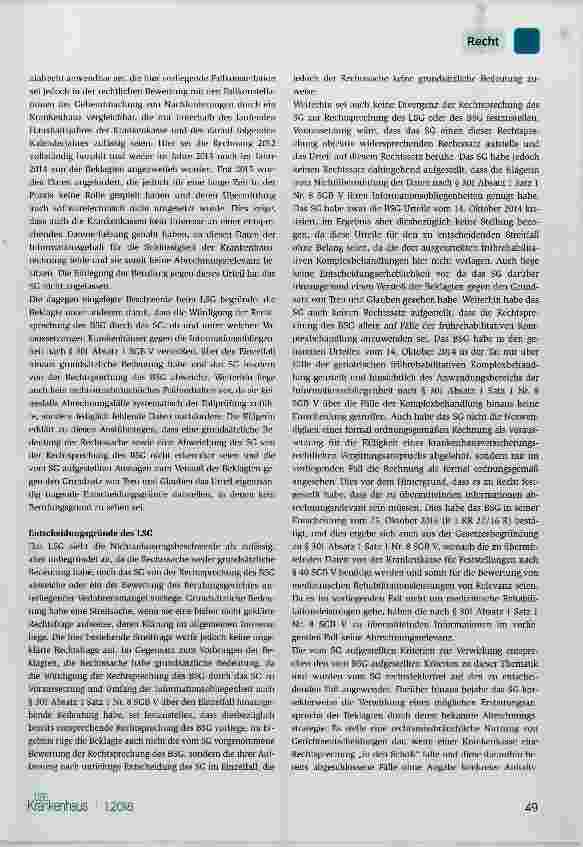 Vorschauseite 2: Obliegenheit zur Datenübermittlung nach § 301 SGB V