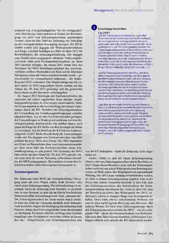 Vorschauseite 2: Medizinische Versorgungszentren Vorsicht bei der Abwicklung