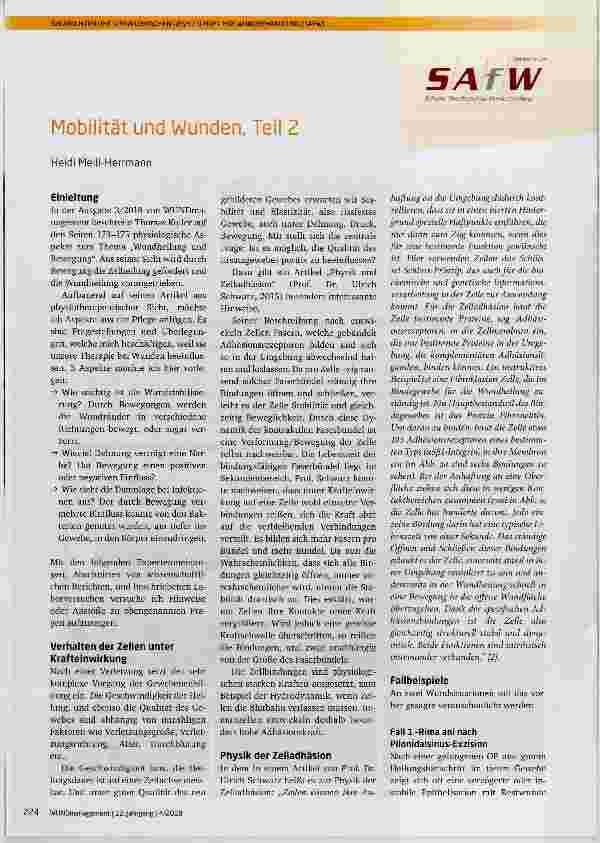 Vorschauseite 1: Mobilität und Wunden, Teil 2