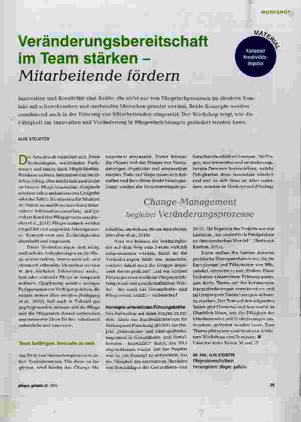 Vorschauseite 1: Veränderungsbereitschaft im Team stärken Mitarbeitende fördern