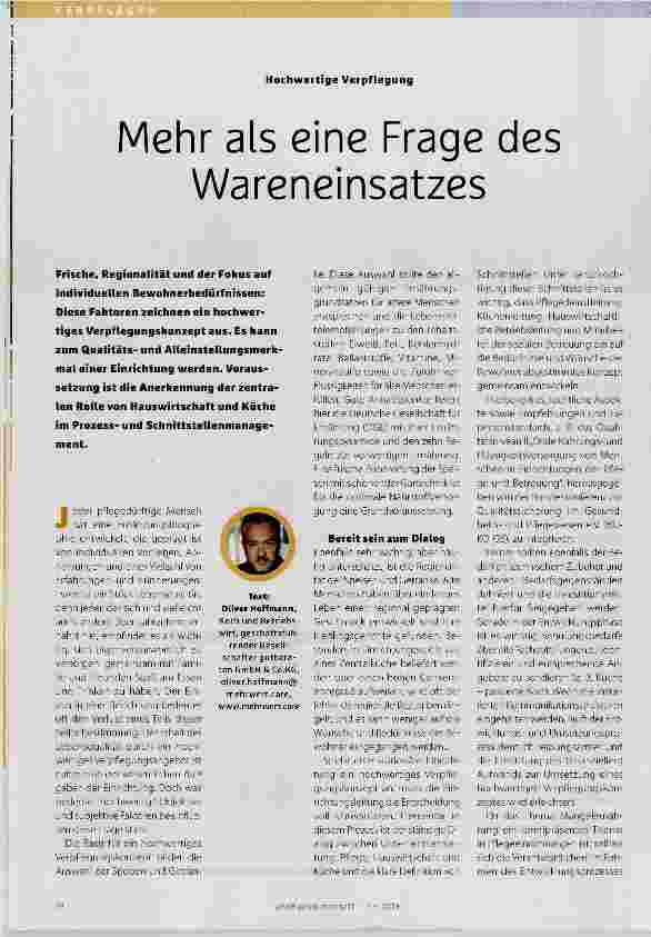 Vorschauseite 1: Mehr als eine Frage des Wareneinsatzes