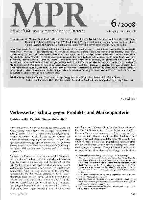 Vorschauseite 1: Verbesserter Schutz gegen Produktund Markenpiraterie