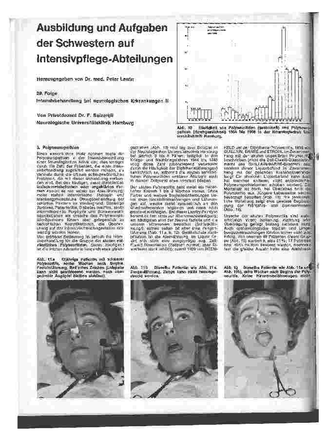 Vorschauseite 1: Ausbildung und Aufgaben der Schwestern auf Intensivpflege-Abteilungen 29. Folge: Intensivbehandlung bei neurologischen Erkrankungen II