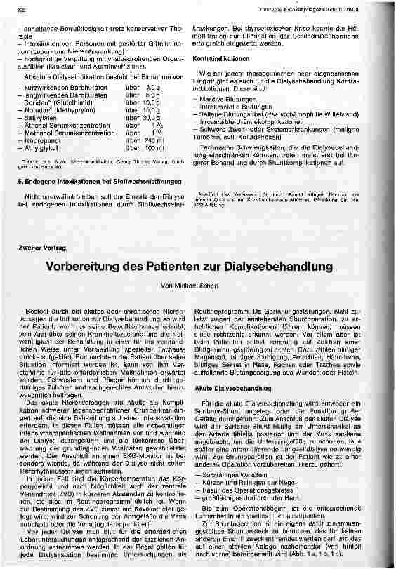 Vorschauseite 3: Symposion über Dialysebehandlung Indikation zur Dialysebehandlung