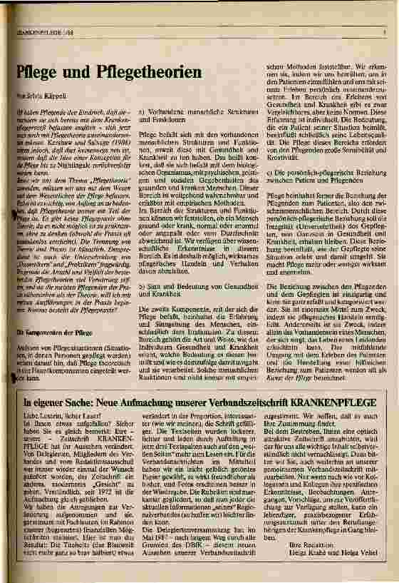 Vorschauseite 1: Pflege und Pflegetheorien
