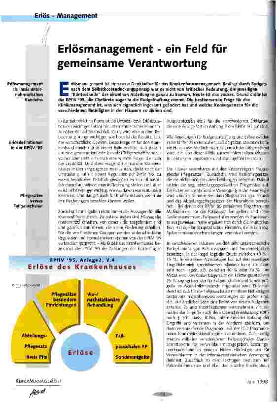 Vorschauseite 1: Erlösmanagement - ein Feld für gemeinsame Verantwortung