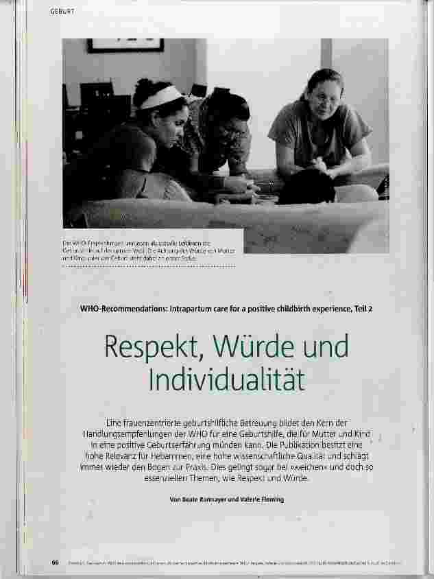 Vorschauseite 1: Respekt, Würde und Individualität