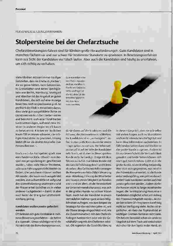 Vorschauseite 1: Stolpersteine bei der Chefarztsuche