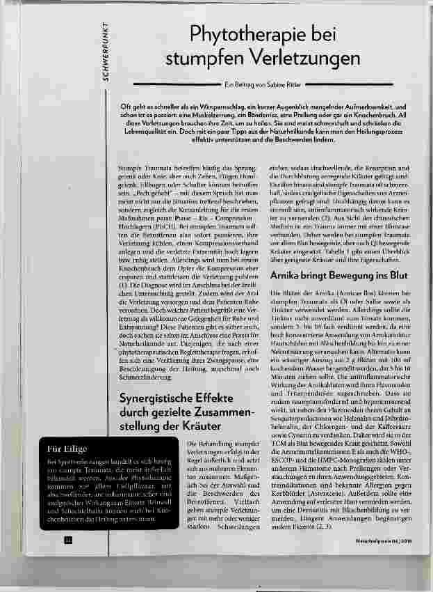Vorschauseite 1: Phytotherapie bei stumpfen Verletzungen