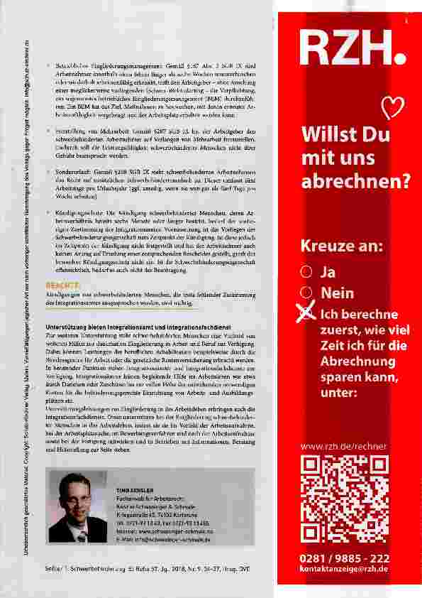 Vorschauseite 4: Schwerbehinderung und ihre Bedeutung für Arbeitnehmer und Arbeitgeber