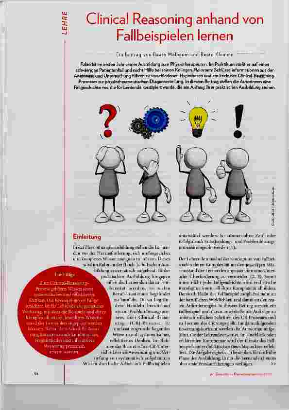 Vorschauseite 1: Clinical Reasoning anhand von Fallbeispielen lernen