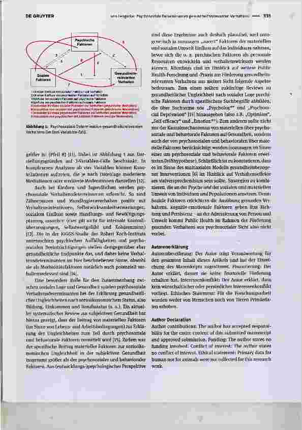 Vorschauseite 2: Psychosoziale Determinanten gesundheitsrelevanten Verhaltens