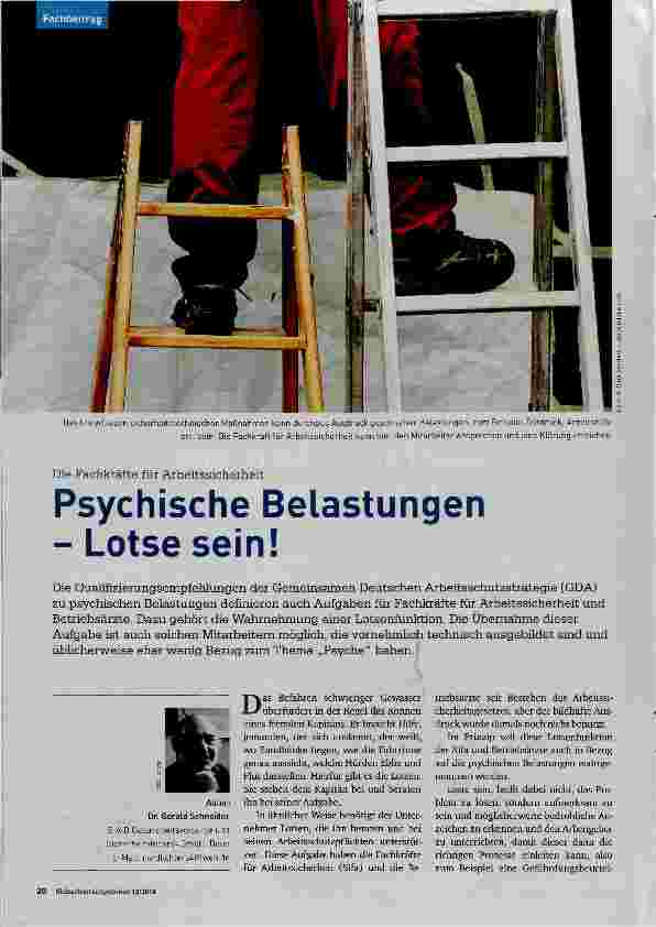Vorschauseite 1: Psychische Belastungen Lotse sein!