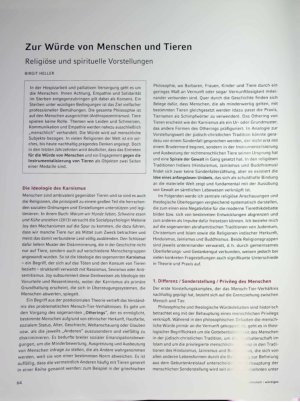 Vorschauseite 1: Zur Würde von Menschen und Tieren Religiöse und spirituelle Vorstellungen