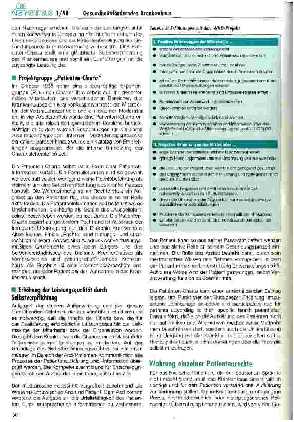 Vorschauseite 5: Gesundheitsförderung und Patientenrechte Organisationsentwicklung durch Projektarbeit im Diakonie Krankenhaus