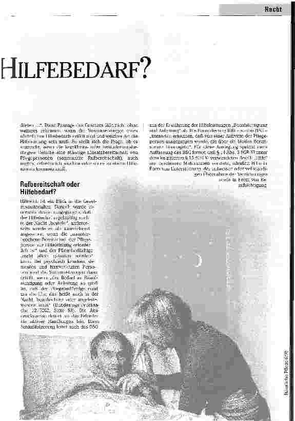 Vorschauseite 2: Wann besteht nächtlicher Hilfebedarf? Die Rechtsprechung des Bundessozialgerichts zum SGB XI (Teil 1)