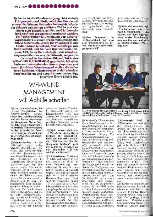 Vorschauseite 1: WFI-Wundmanagement will Abhilfe schaffen