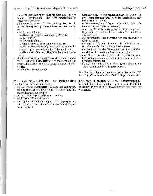 Vorschauseite 4: Handbuch der psychiatrischen Krankenpflege der Uniklinik Mainz Entstehung und Umsetzung einer nicht ausschließlich psychiatr. Idee