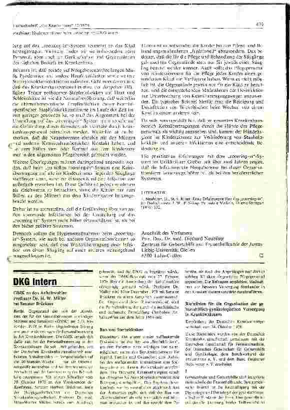 Vorschauseite 3: Hygieneprobleme beim Rooming-in