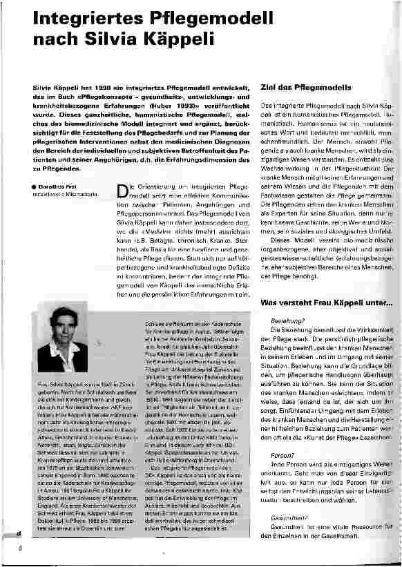 Vorschauseite 1: Integriertes Pflegemodell nach Silvia Käppeli