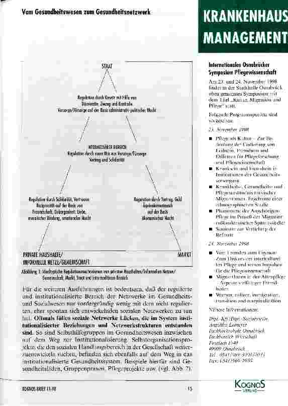 Vorschauseite 2: Auf dem Weg in das Gesundheitsnetzwerk? Weitergehende Überlegungen zur Verknüpflung von Leistungsbereichen